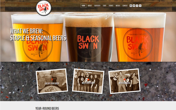 Portfolio - Black Swan Brewing Co. website design & development