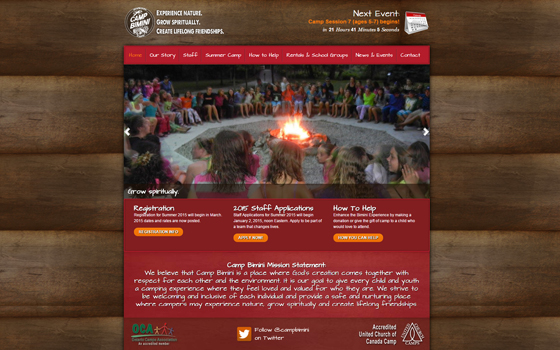 Portfolio - Camp Bimini custom website design & development